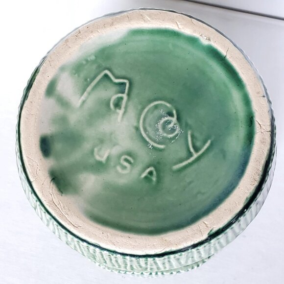 4.75 Inch Tall McCoy Green Ceramic Planter, MCM Home Décor, Made In USA - Picture 6 of 8